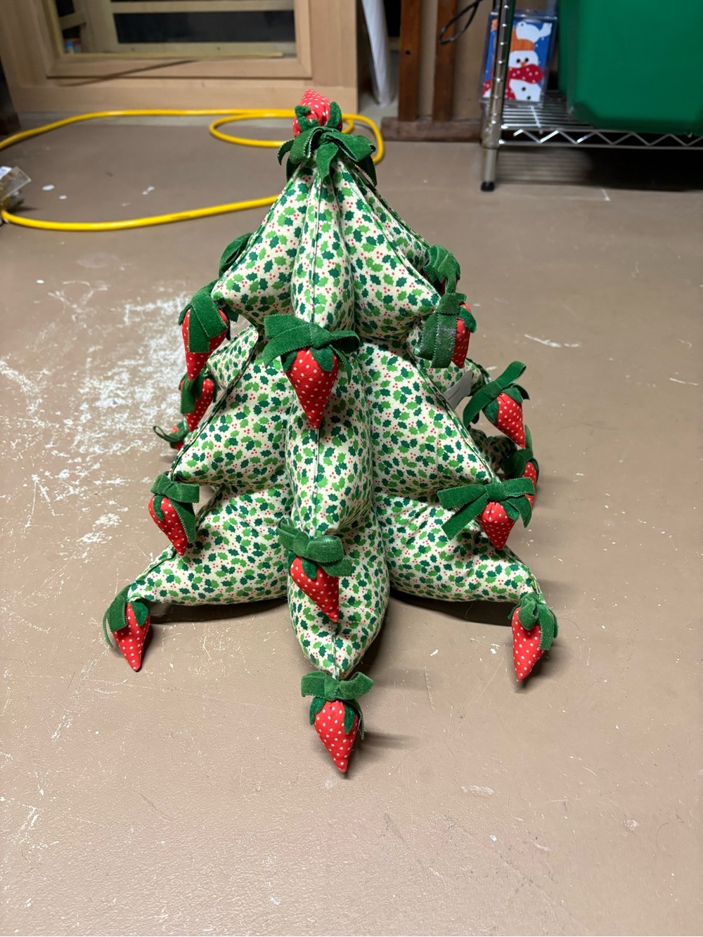 Vintage Christmas Tree with Strawberry Ornaments